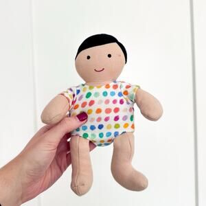 Lovevery Organic Cotton Light Skin Black Hair Montessori Baby Doll